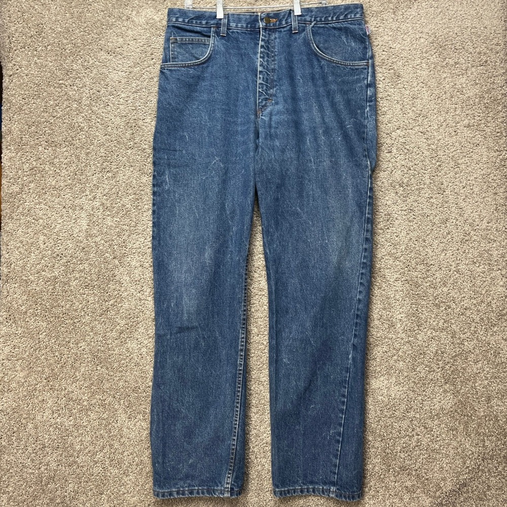 Tyndale FR Jeans Mens 36x30 Medium Wash Denim 5 Pocket Straight Leg Made in USA